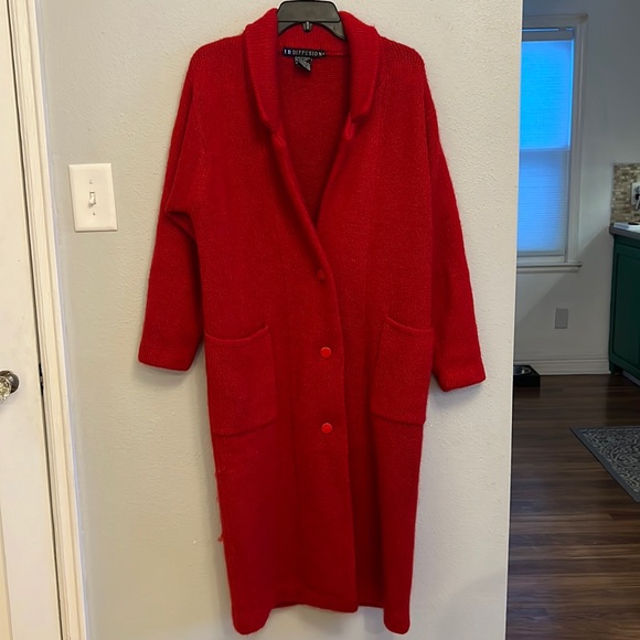 I.B. Diffusion Wool and Mohair Long Sweater Duster Jacket Small - Picture 4 of 10